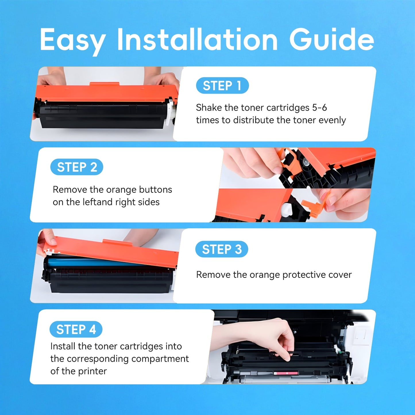 206A 206X Toner Cartridge Compatible for HP 206A 206X for Color Laserjet Pro MFP M283fdw M283cdw M283fdn M282nw Pro M255dw M255nw M283 M255 Printer W2110A W2110X