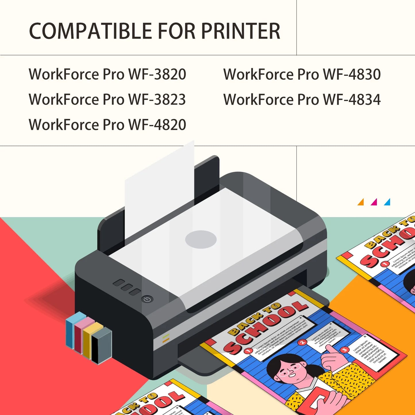 822XL Ink Cartridges Compatible for Epson 822 Ink Cartridges for Epson 5 Pack 822 Epson Ink for Printer Ink Epson 822