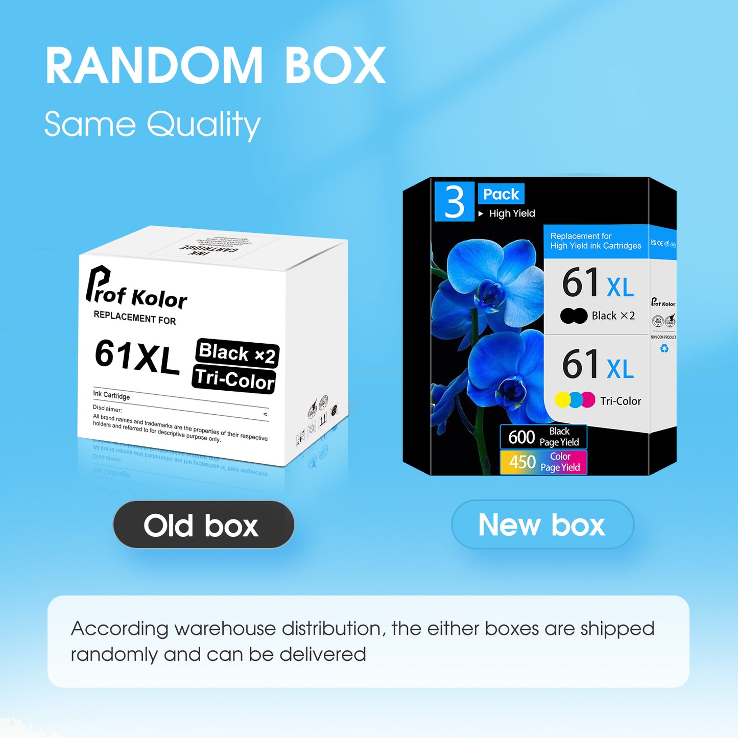 3-Pack 61XL Ink Cartridge for HP 61 XL Ink Cartridge for HP Printers Envy 4500 5530 5534 5535 Deskjet 1000 1010 1510 2540 2541 3050 OfficeJet 4630 4635 2620 (2 Black, 1 Tri-Color)