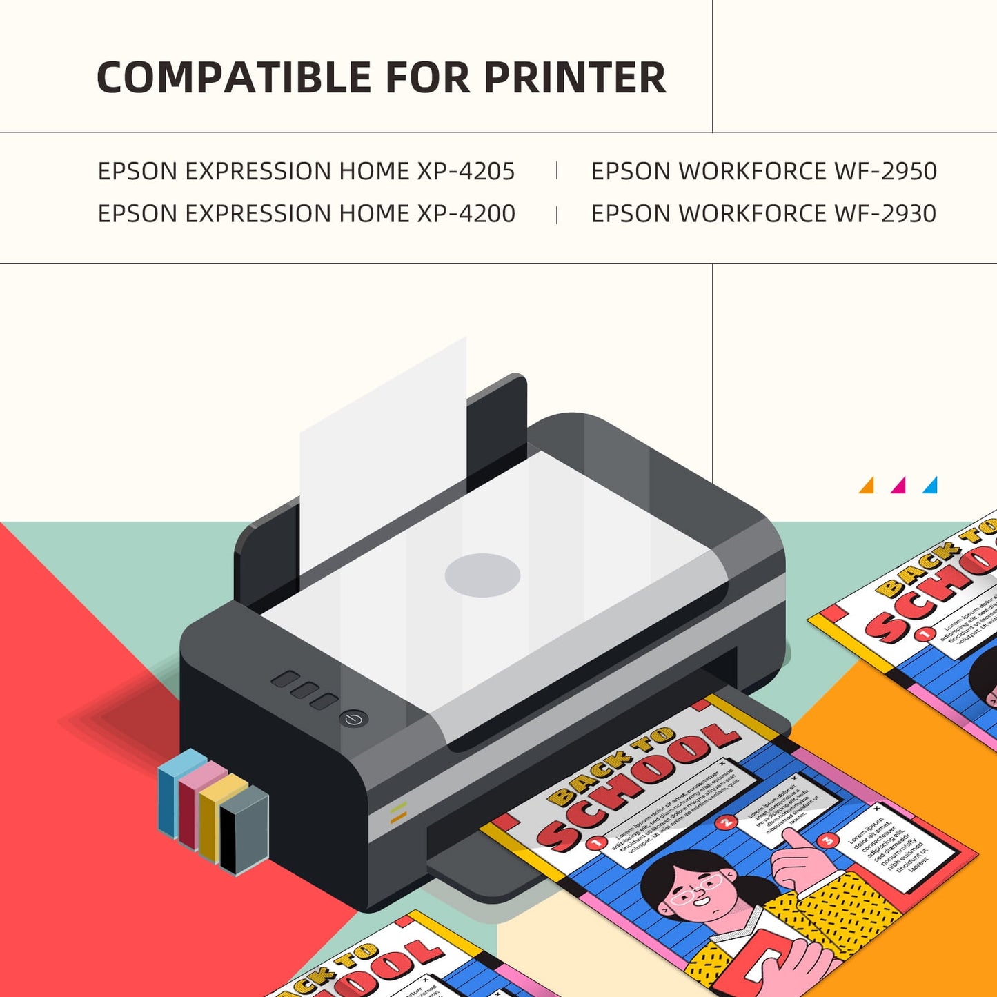 232XL Ink Cartridges for Epson 232 XL 232XL T232 Ink Combo Compatible  for Epson Workforce WF-2930 Printer (Black, Cyan, Magenta, Yellow,4-Pack)